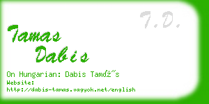 tamas dabis business card